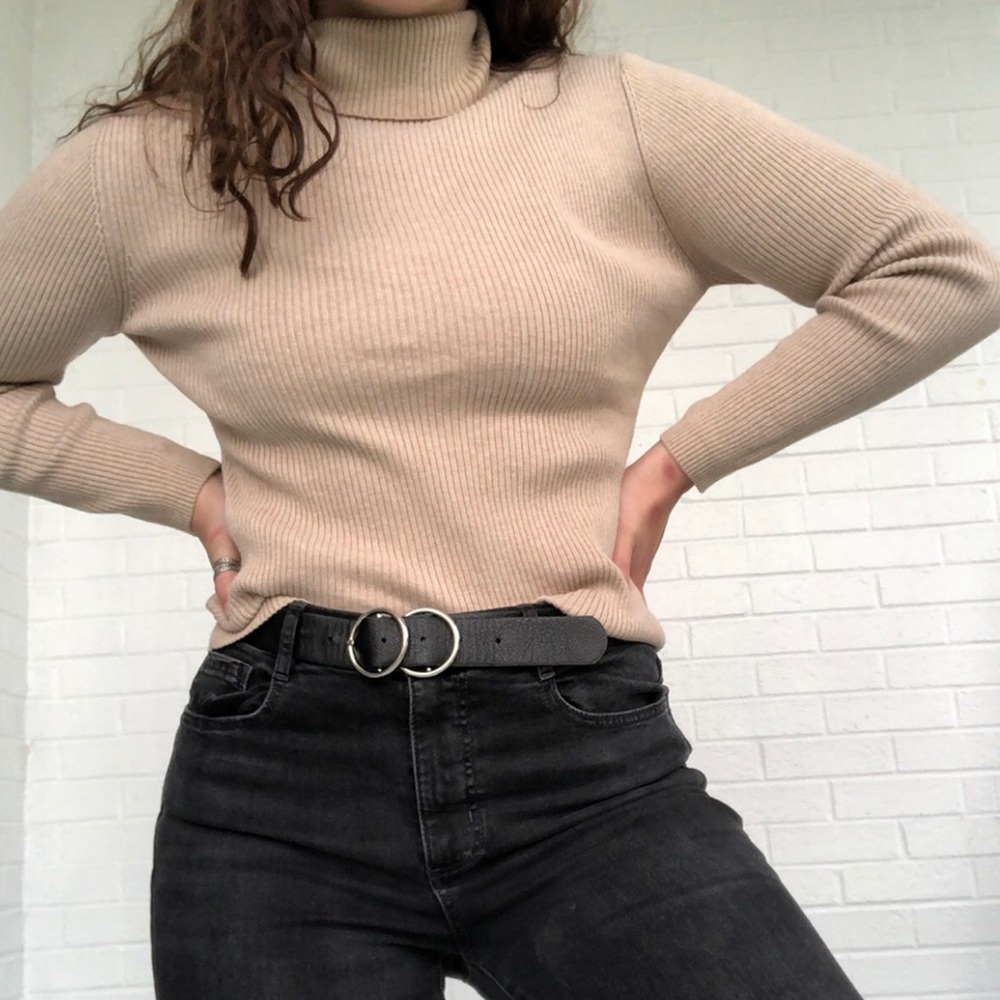 Tan turtleneck